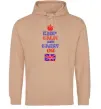 Мужская толстовка (худи) Keep calm and carry on England Песочный фото