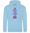Чоловіча толстовка (худі) Keep calm and carry on England Блакитний фото