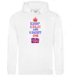 Женская толстовка (худи) Keep calm and carry on England Белый фото