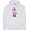 Женская толстовка (худи) Keep calm and carry on England Серый меланж фото