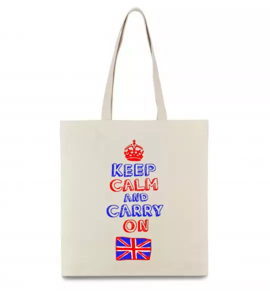 Еко-сумка Keep calm and carry on England Бежевий фото