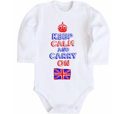 Детский боди Keep calm and carry on England Детский боди Keep calm and carry on England