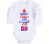 Детский боди Keep calm and carry on England Белый Детский боди Keep calm and carry on England Белый фото