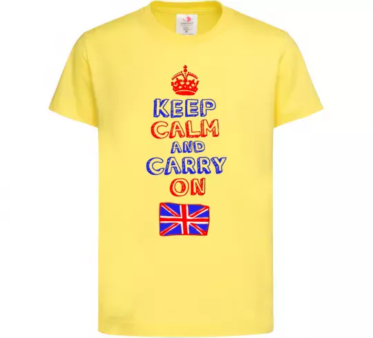 Детская футболка Keep calm and carry on England Лимонный фото