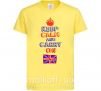 Детская футболка Keep calm and carry on England Лимонный фото