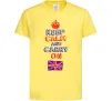 Детская футболка Keep calm and carry on England Лимонный Детская футболка Keep calm and carry on England Лимонный фото