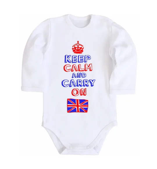 Детский боди Keep calm and carry on England Белый фото