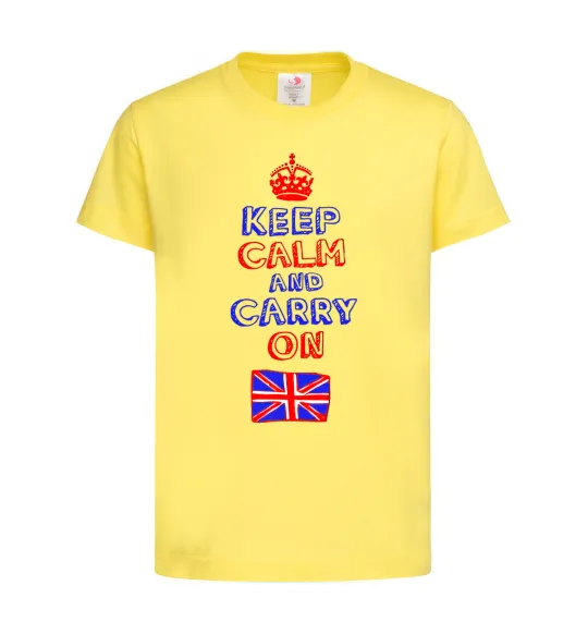 Дитяча футболка Keep calm and carry on England Лимонний фото