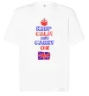 Футболка Оверсайз Keep calm and carry on England Белый фото