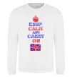 Свитшот Keep calm and carry on England Белый фото