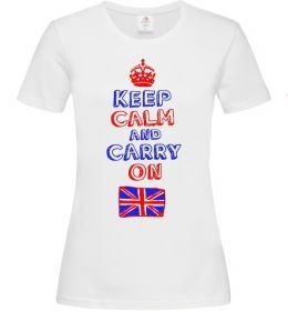 Женская футболка Keep calm and carry on England Женская футболка Keep calm and carry on England