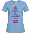 Женская футболка Keep calm and carry on England Голубой Женская футболка Keep calm and carry on England Голубой фото