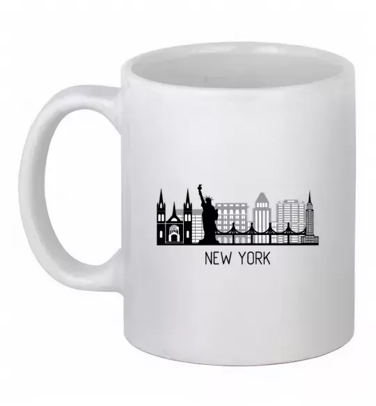 Чашка керамическая Архитектура Нью Йорка Белый фото