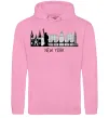 Мужская толстовка (худи) Архитектура Нью Йорка Розовый фото