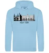 Мужская толстовка (худи) Архитектура Нью Йорка Голубой фото