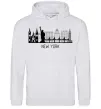 Жіноча толстовка (худі) Архитектура Нью Йорка Сірий меланж фото