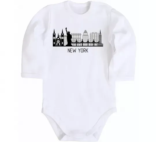 Детский боди Архитектура Нью Йорка Белый фото