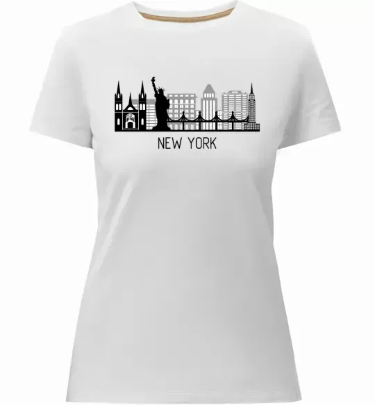 Жіноча преміум футболка Архитектура Нью Йорка Білий фото