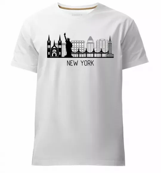 Чоловіча преміум футболка Архитектура Нью Йорка Білий фото
