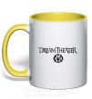 Чашка з кольоровою ручкою белая Dream Theater Размер S Сонячно жовтий фото