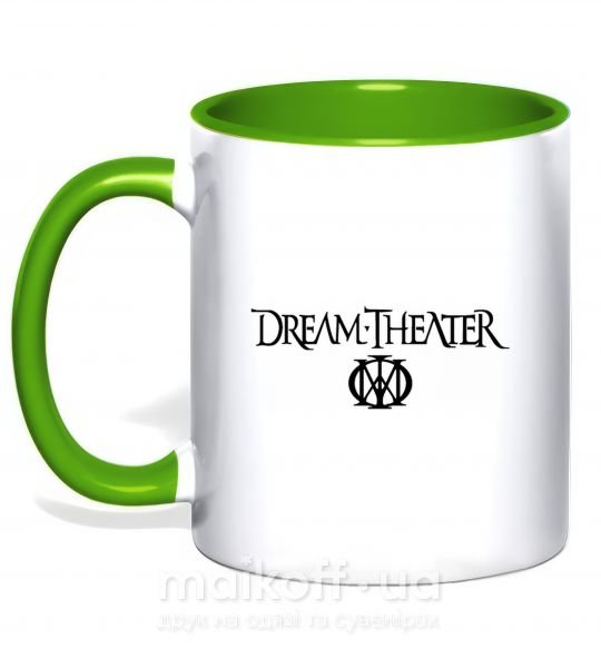 Чашка з кольоровою ручкою белая Dream Theater Размер S Зелений фото