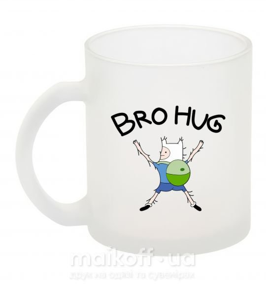 Чашка скляна белая Bro hug розмір XS Фроузен фото
