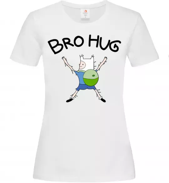 Жіноча футболка белая Bro hug, колір - білий, розмір - XS Білий фото