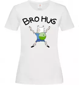 Жіноча футболка белая Bro hug, колір - білий, розмір - XS Білий фото