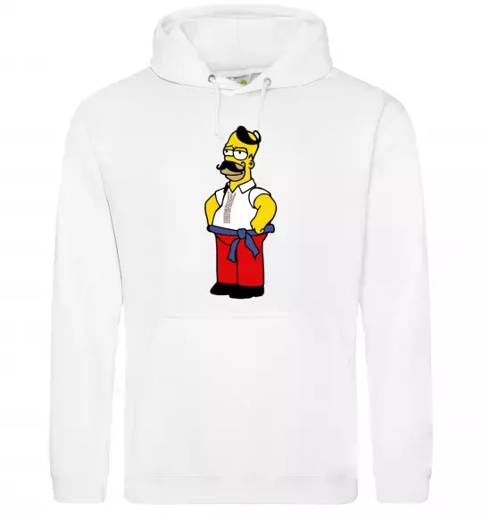 Чоловіча толстовка (худі) Гомер українець Білий фото