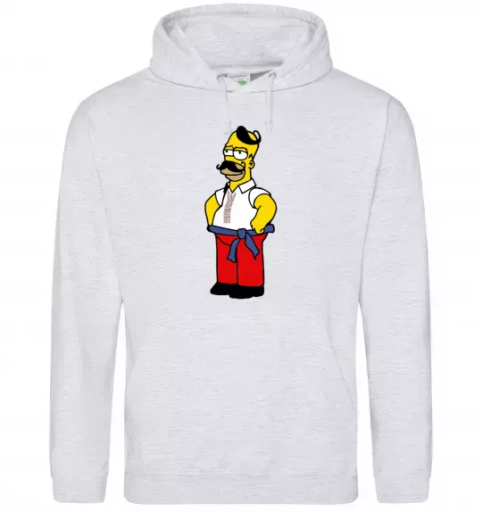 Чоловіча толстовка (худі) Гомер українець Сірий меланж фото