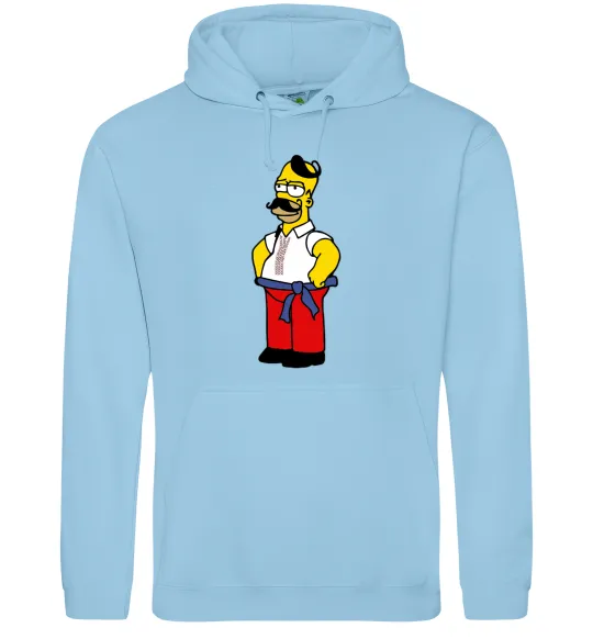 Чоловіча толстовка (худі) Гомер українець Блакитний фото