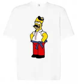 Футболка Оверсайз Гомер українець Белый фото