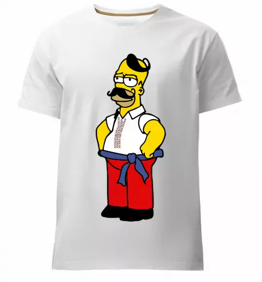 Чоловіча преміум футболка Гомер українець Білий фото