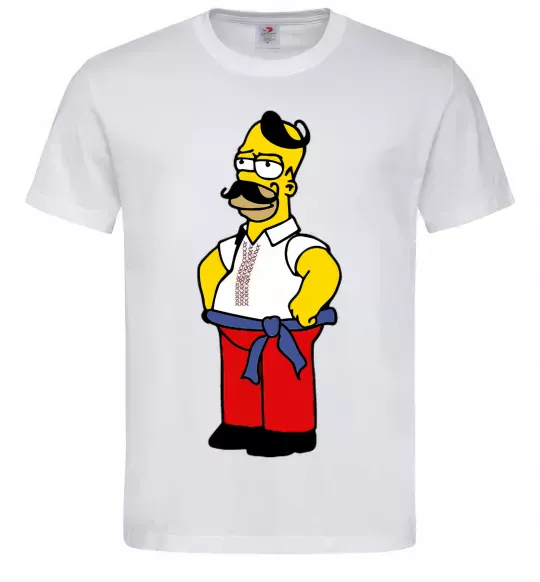 Мужская футболка Гомер українець Белый фото