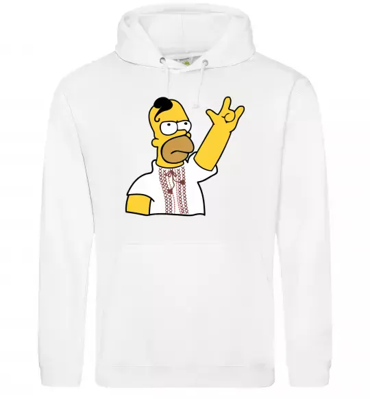 Мужская толстовка (худи) Сімпсон українець Белый фото