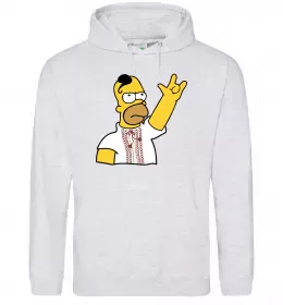 Мужская толстовка (худи) Сімпсон українець Серый меланж фото