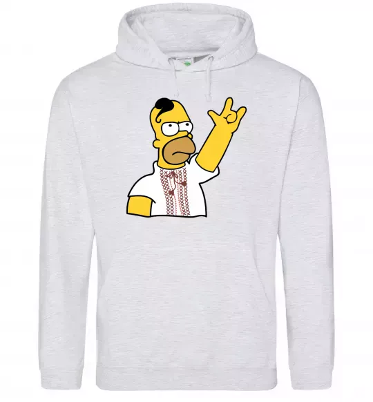 Женская толстовка (худи) Сімпсон українець Серый меланж фото