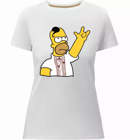 Женская премиум футболка Сімпсон українець Белый фото