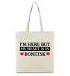 Еко-сумка I'm here but my heart is in Donetsk Бежевий фото