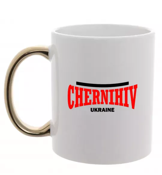 Чашка с цветной ручкой Chernihiv Ukraine Золото фото