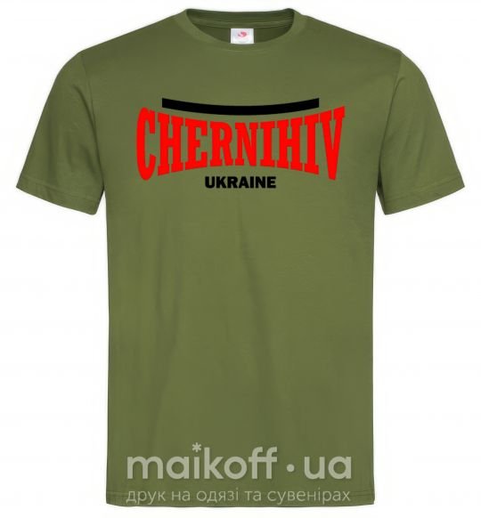 Мужская футболка Chernihiv Ukraine Оливковый фото