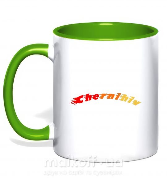 Чашка з кольоровою ручкою Fire Chernihiv Зелений фото