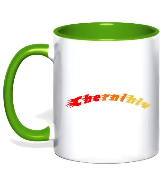 Чашка с цветной ручкой Fire Chernihiv Зеленый фото