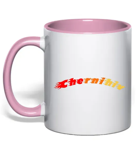 Чашка с цветной ручкой Fire Chernihiv Нежно розовый фото