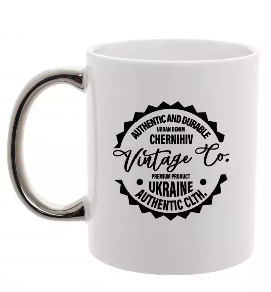 Чашка з кольоровою ручкою Chernihiv Vintage Co Срібло фото