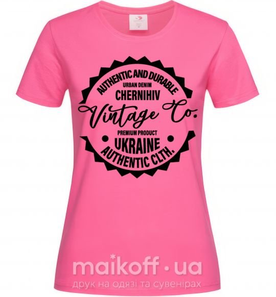 Жіноча футболка Chernihiv Vintage Co Яскраво-рожевий фото