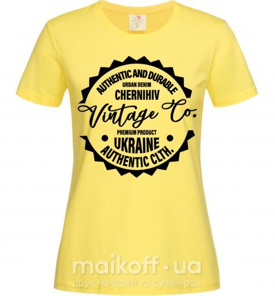 Жіноча футболка Chernihiv Vintage Co Лимонний фото