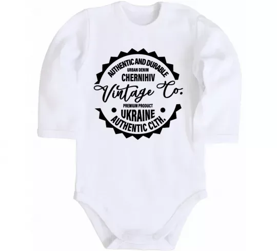 Детский боди Chernihiv Vintage Co Белый фото
