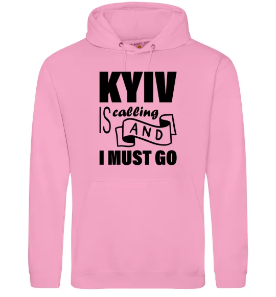Женская толстовка (худи) Kyiv is calling and i must go Розовый фото