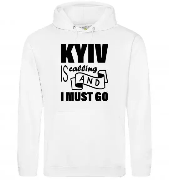 Жіноча толстовка (худі) Kyiv is calling and i must go Білий фото